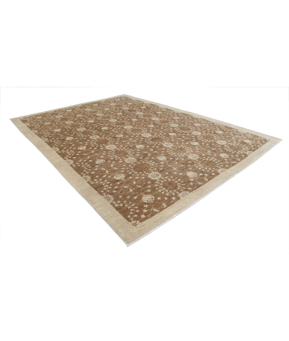 Hand Knotted Modcar Wool Rug - 9'9'' x 13'4'' 9'9'' x 13'4'' (293 X 400) / Brown / Brown
