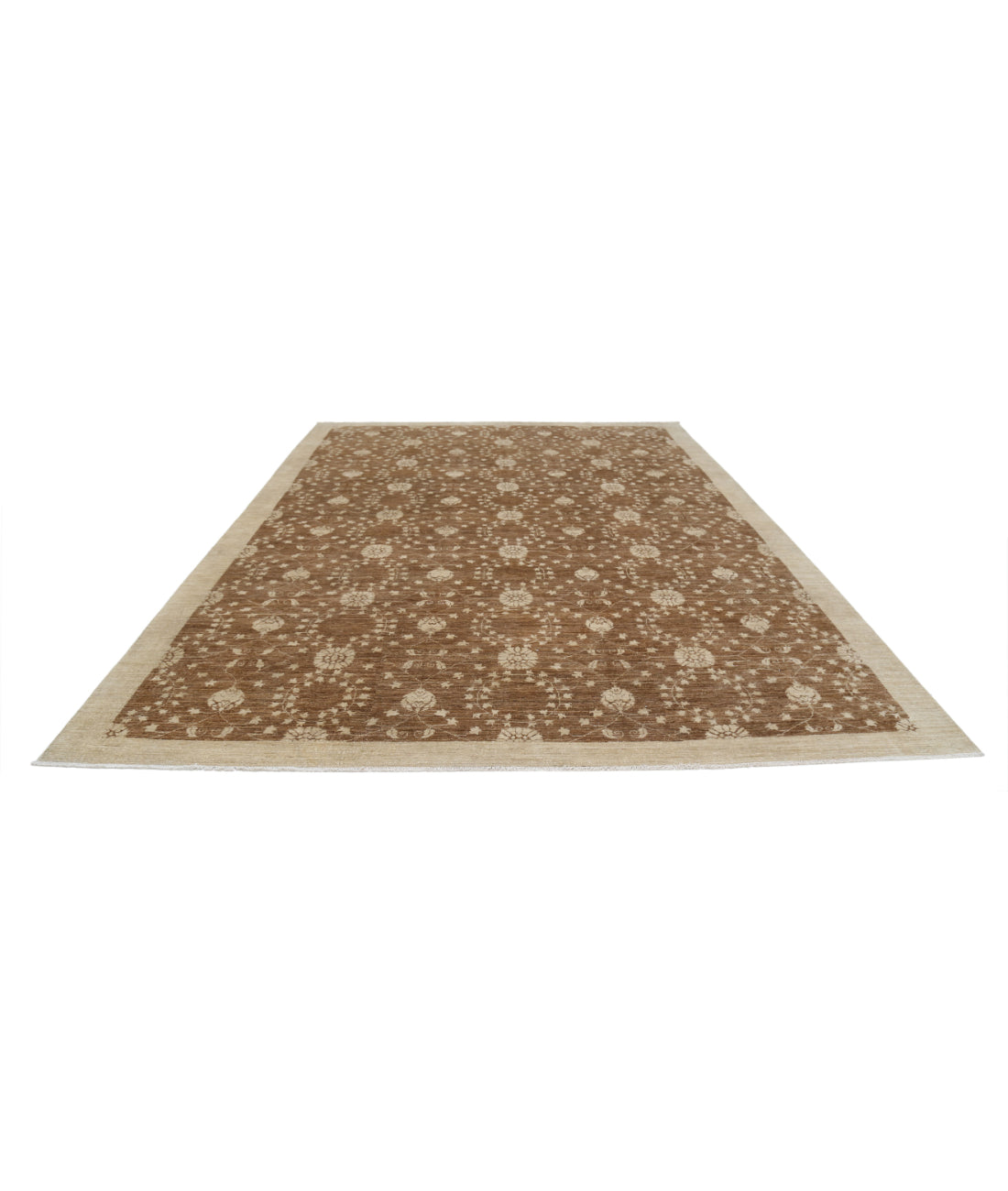 Hand Knotted Modcar Wool Rug - 9'9'' x 13'4'' 9'9'' x 13'4'' (293 X 400) / Brown / Brown