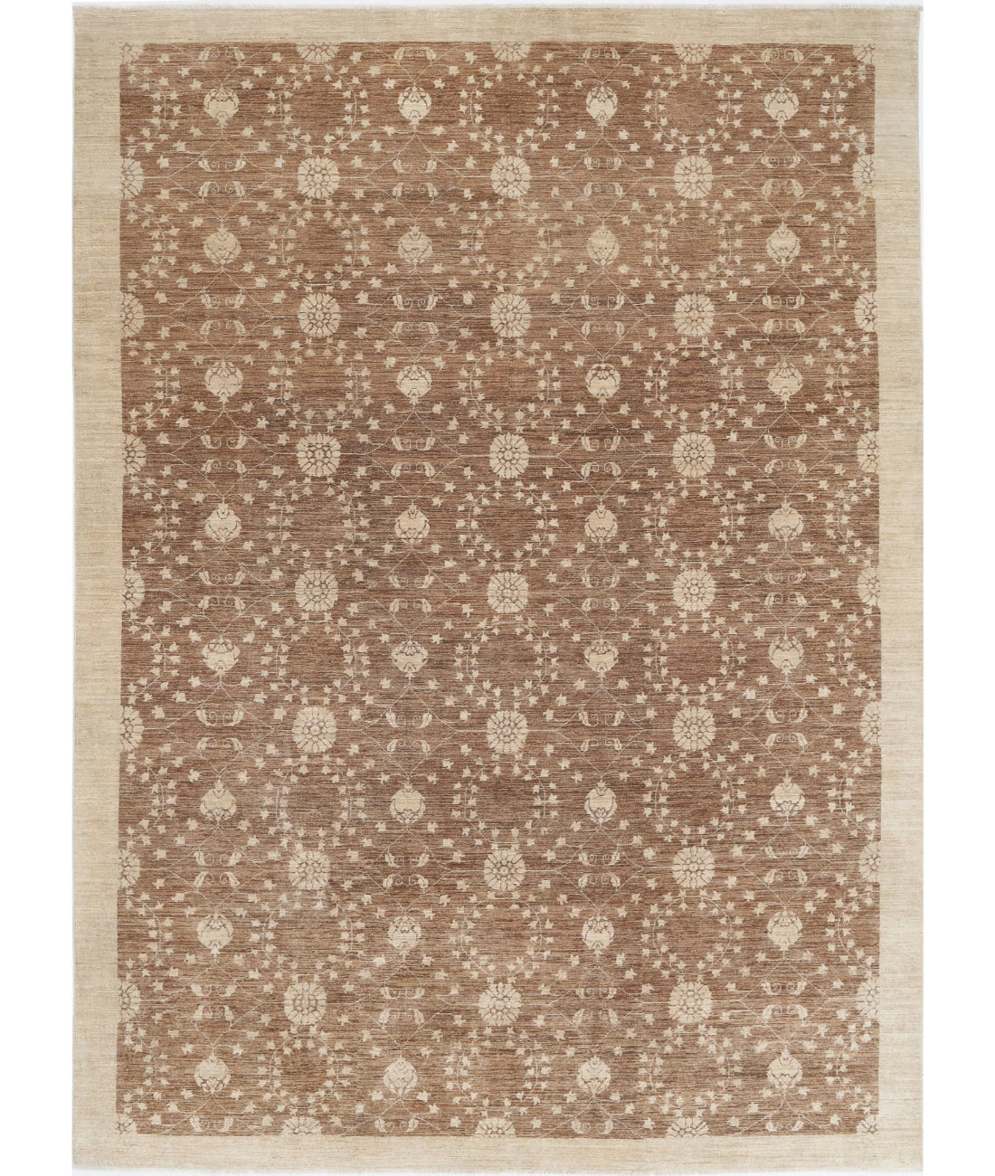 Hand Knotted Modcar Wool Rug - 9&#39;9&#39;&#39; x 13&#39;4&#39;&#39; 9&#39;9&#39;&#39; x 13&#39;4&#39;&#39; (293 X 400) / Brown / Brown