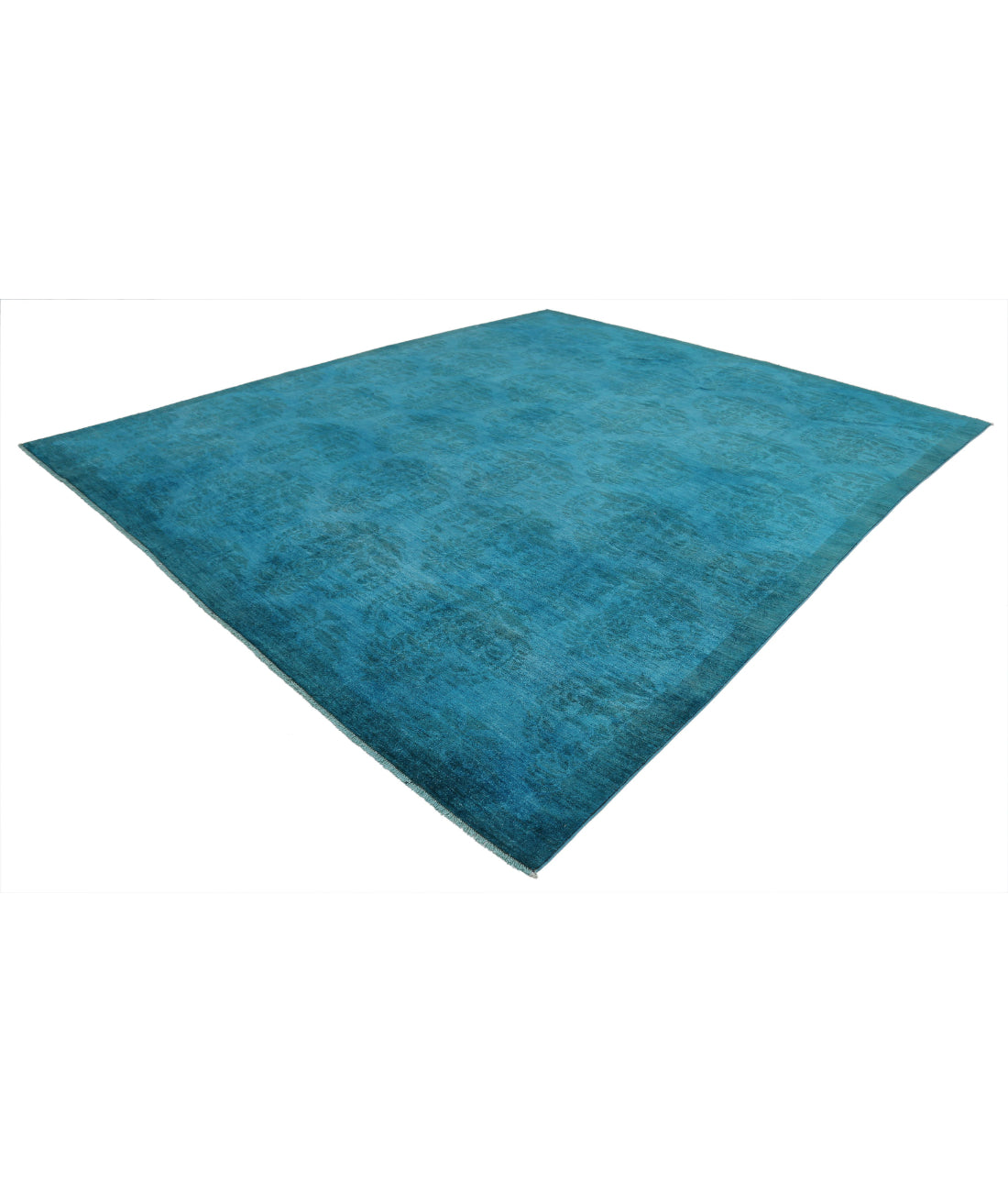 Hand Knotted Overdye Wool Rug - 10'3'' x 12'4'' 10'3'' x 12'4'' (308 X 370) / Teal / Teal