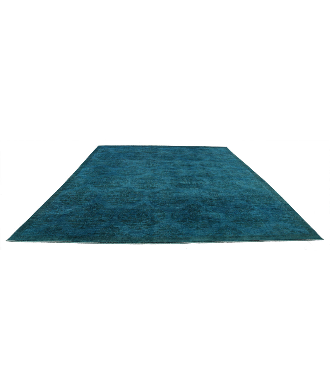 Hand Knotted Overdye Wool Rug - 10'3'' x 12'4'' 10'3'' x 12'4'' (308 X 370) / Teal / Teal