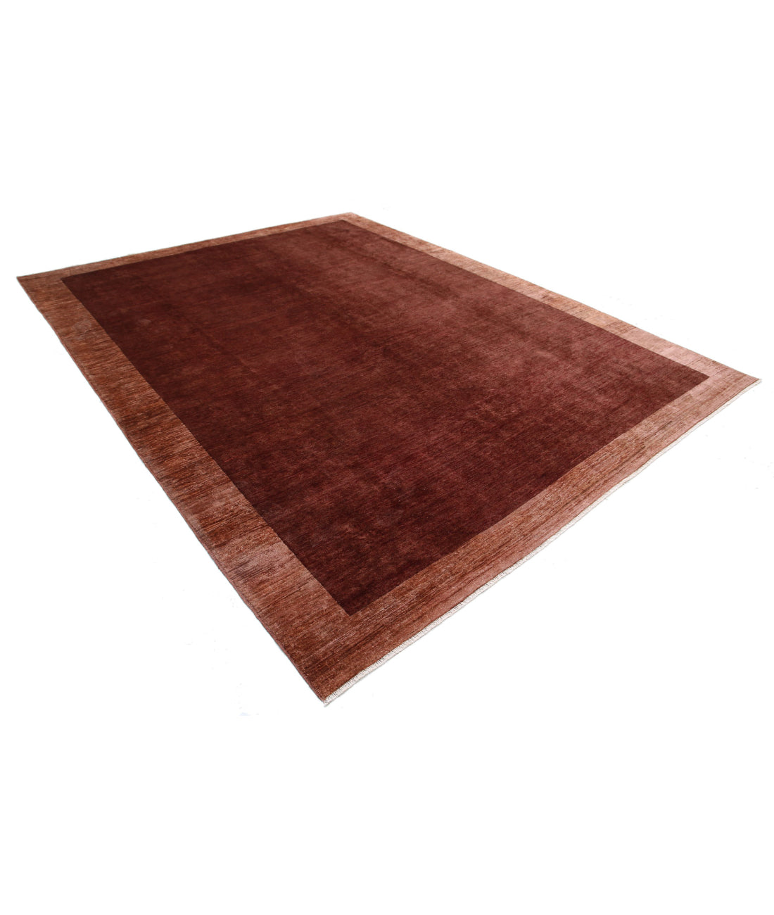 Hand Knotted Modcar Wool Rug - 8'9'' x 11'4'' 8'9'' x 11'4'' (263 X 340) / Brown / Brown