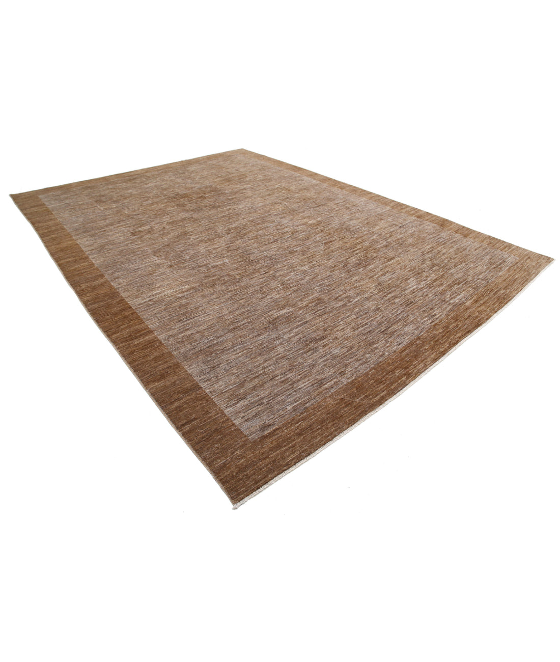Hand Knotted Modcar Wool Rug - 9'10'' x 13'6'' 9'10'' x 13'6'' (295 X 405) / Brown / Brown