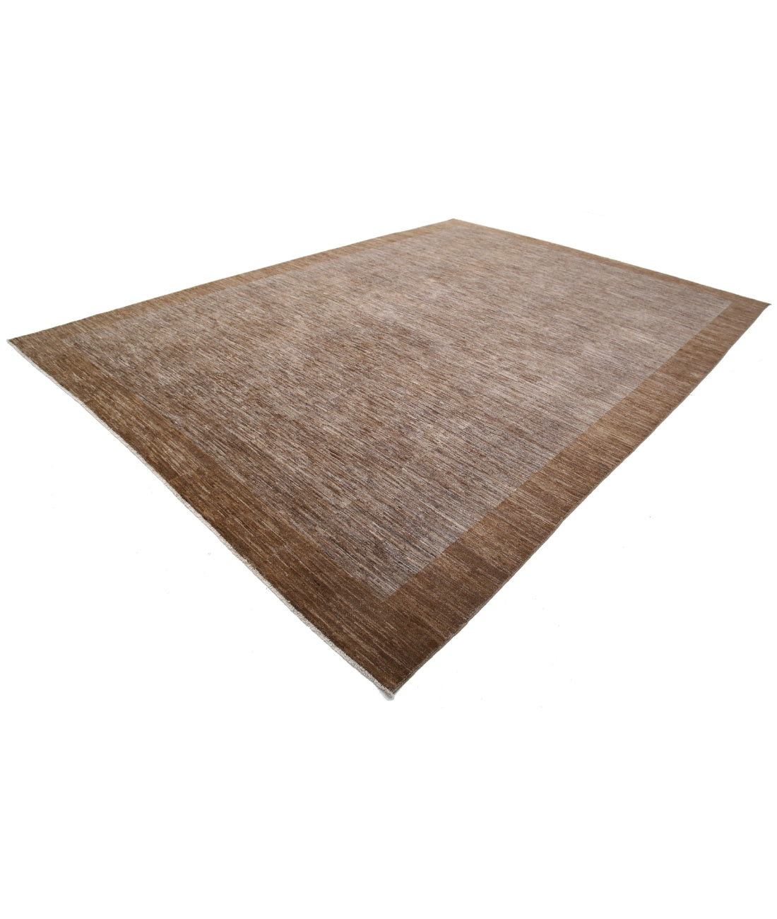 Hand Knotted Modcar Wool Rug - 9'10'' x 13'6'' 9'10'' x 13'6'' (295 X 405) / Brown / Brown