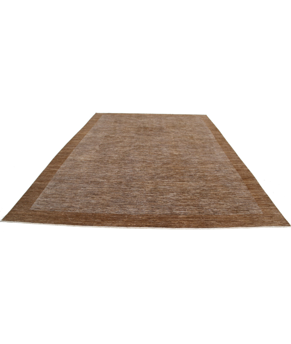 Hand Knotted Modcar Wool Rug - 9'10'' x 13'6'' 9'10'' x 13'6'' (295 X 405) / Brown / Brown