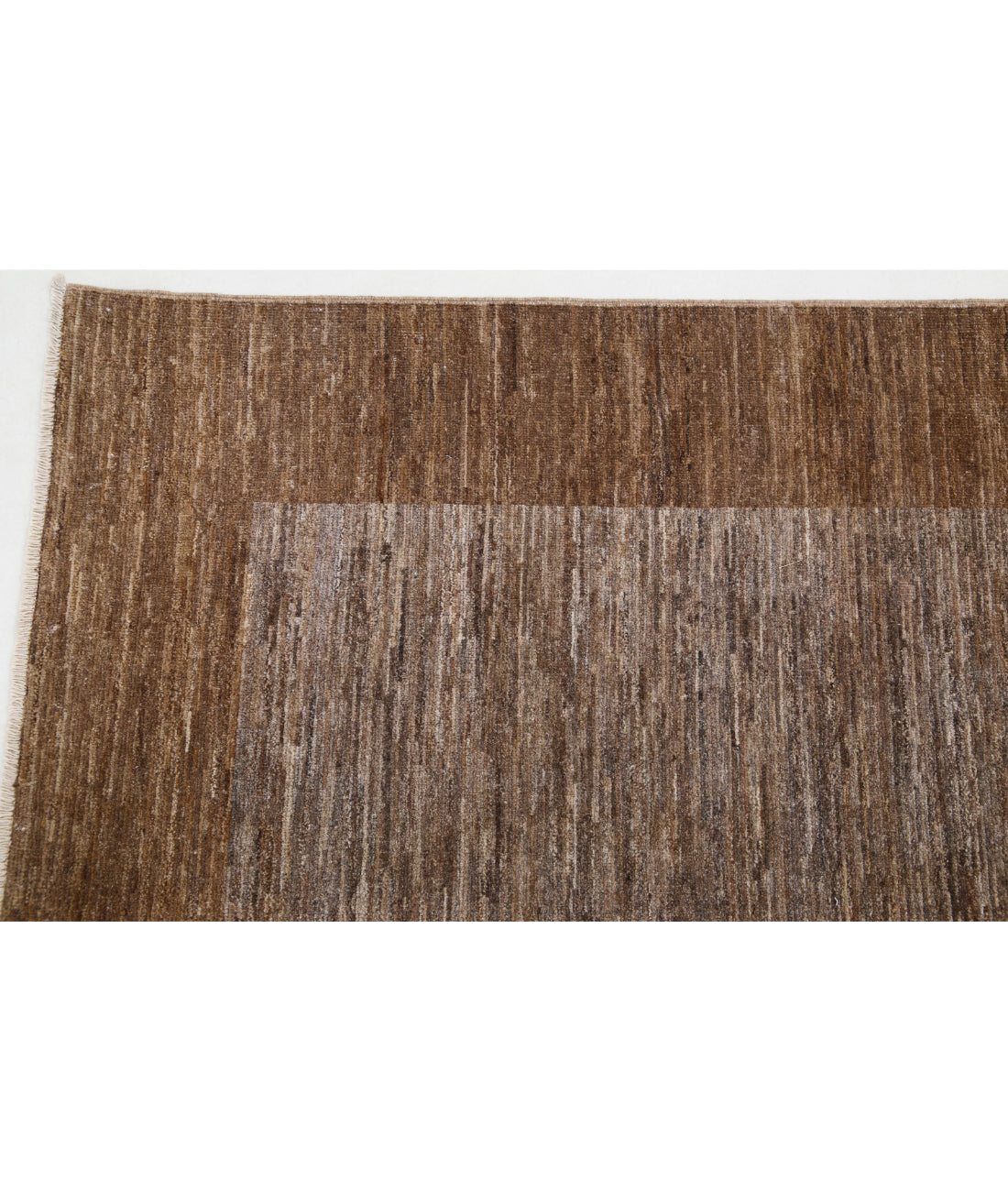 Hand Knotted Modcar Wool Rug - 9'10'' x 13'6'' 9'10'' x 13'6'' (295 X 405) / Brown / Brown