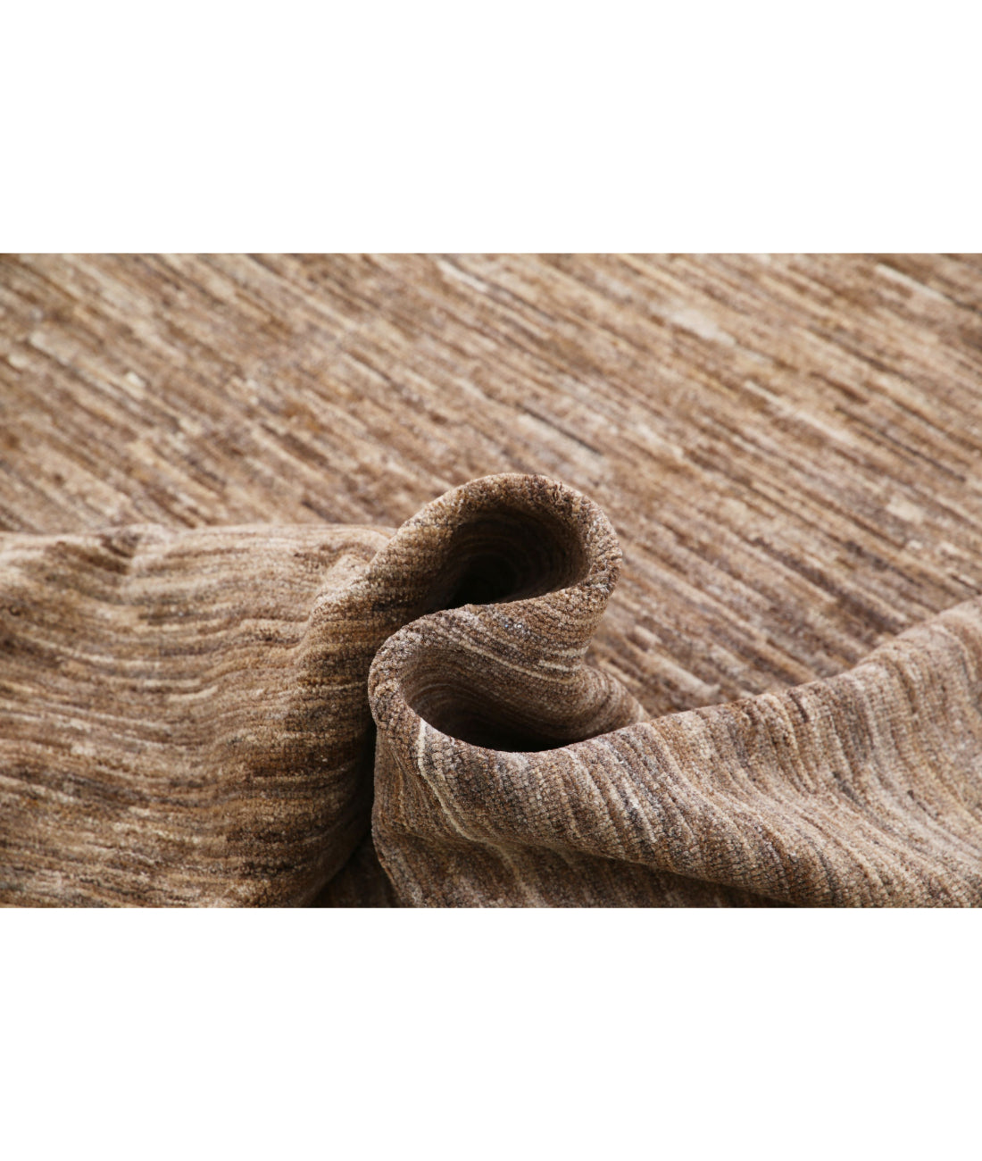 Hand Knotted Modcar Wool Rug - 9'10'' x 13'6'' 9'10'' x 13'6'' (295 X 405) / Brown / Brown