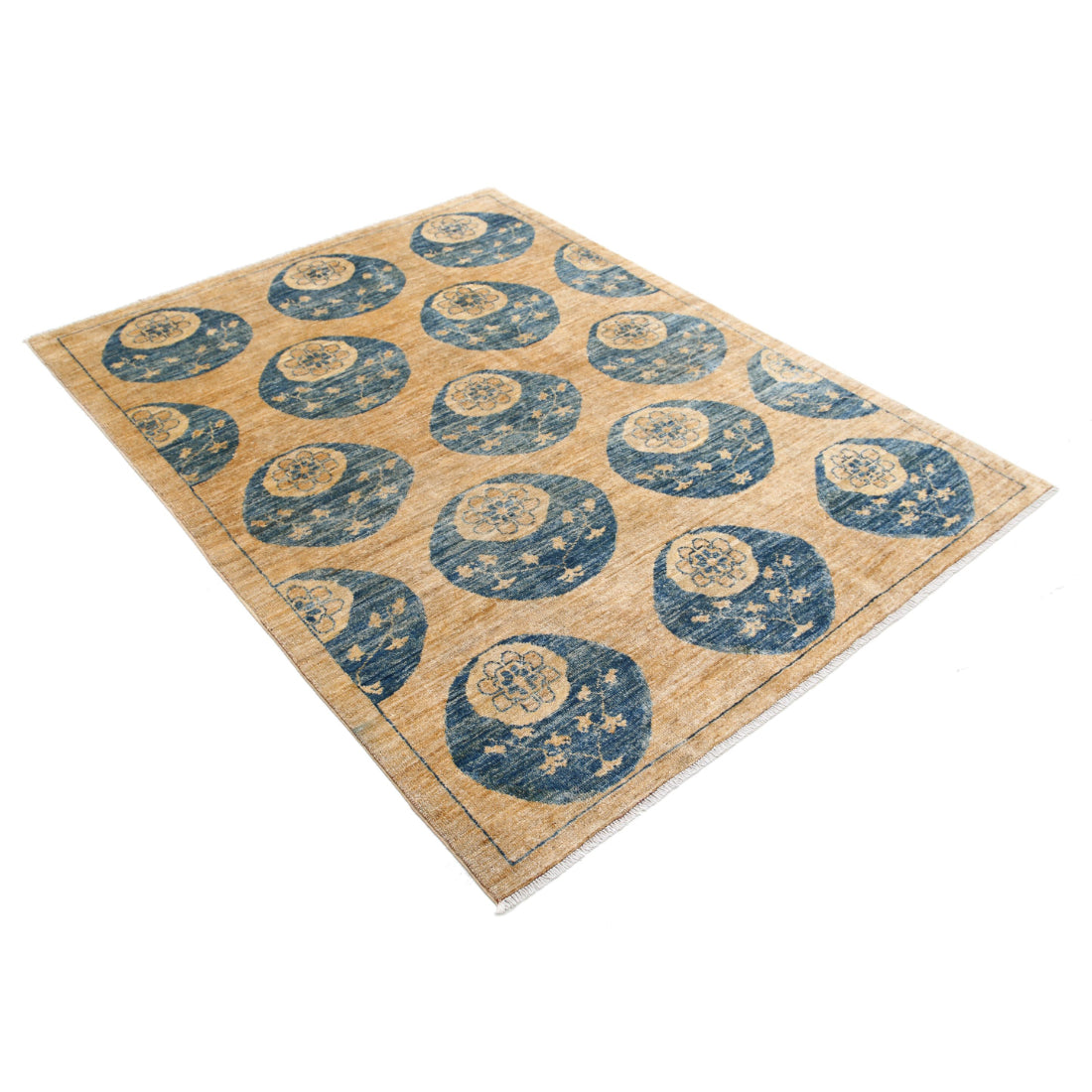 Hand Knotted Modcar Wool Rug - 4'9'' x 6'3''