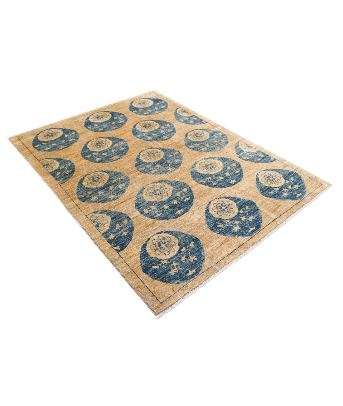 Hand Knotted Modcar Wool Rug - 4'9'' x 6'3''