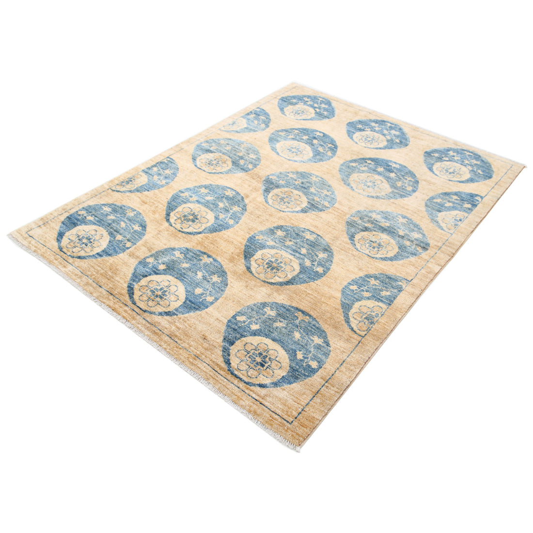 Hand Knotted Modcar Wool Rug - 4'9'' x 6'3''