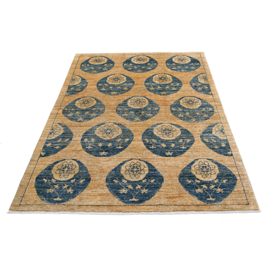 Hand Knotted Modcar Wool Rug - 4'9'' x 6'3''