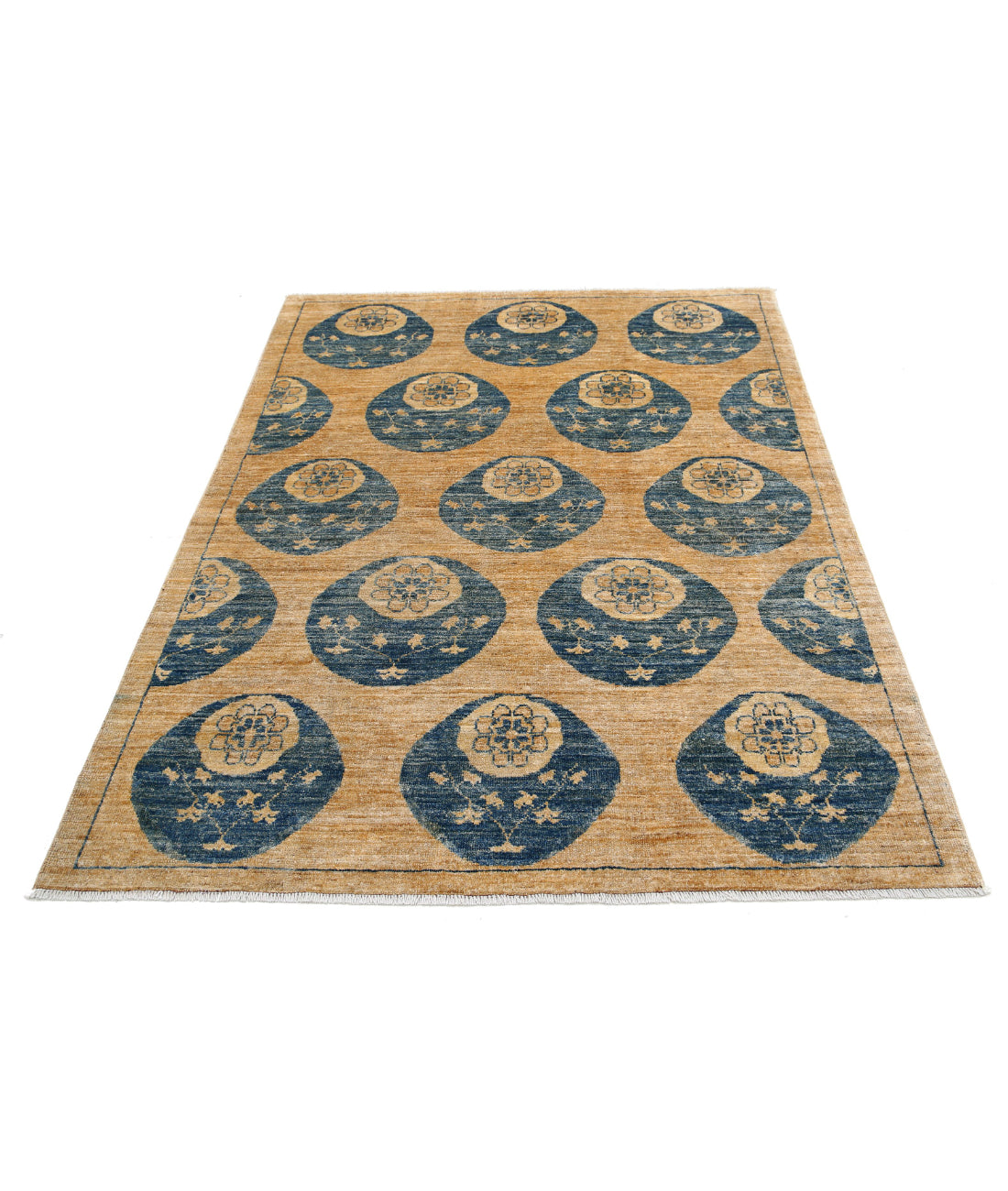 Hand Knotted Modcar Wool Rug - 4'9'' x 6'3''