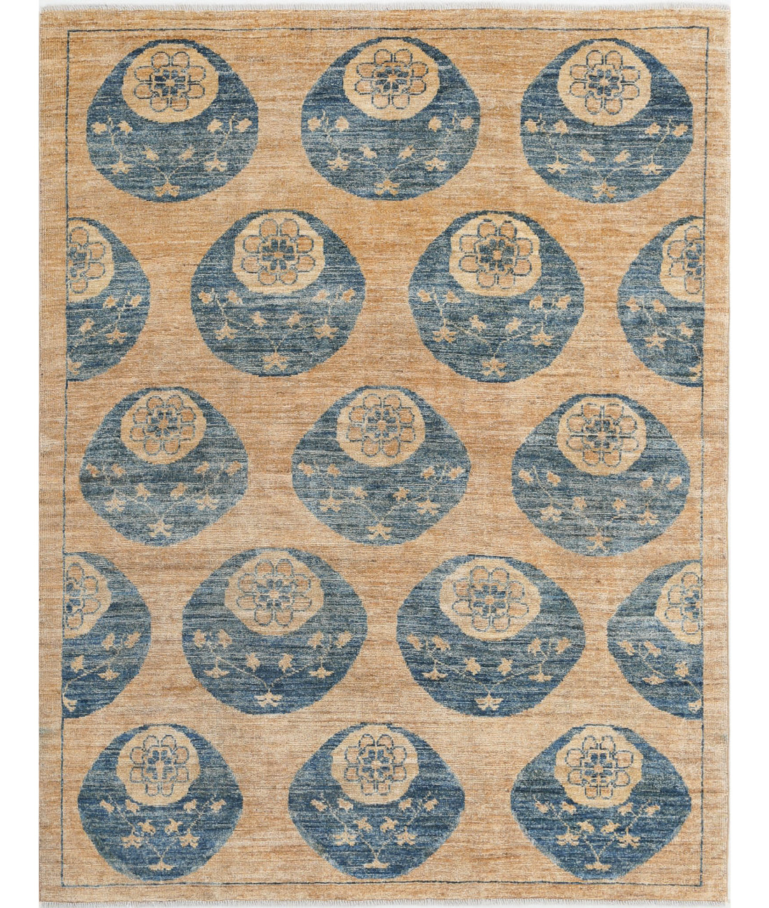 Hand Knotted Modcar Wool Rug - 4'9'' x 6'3''