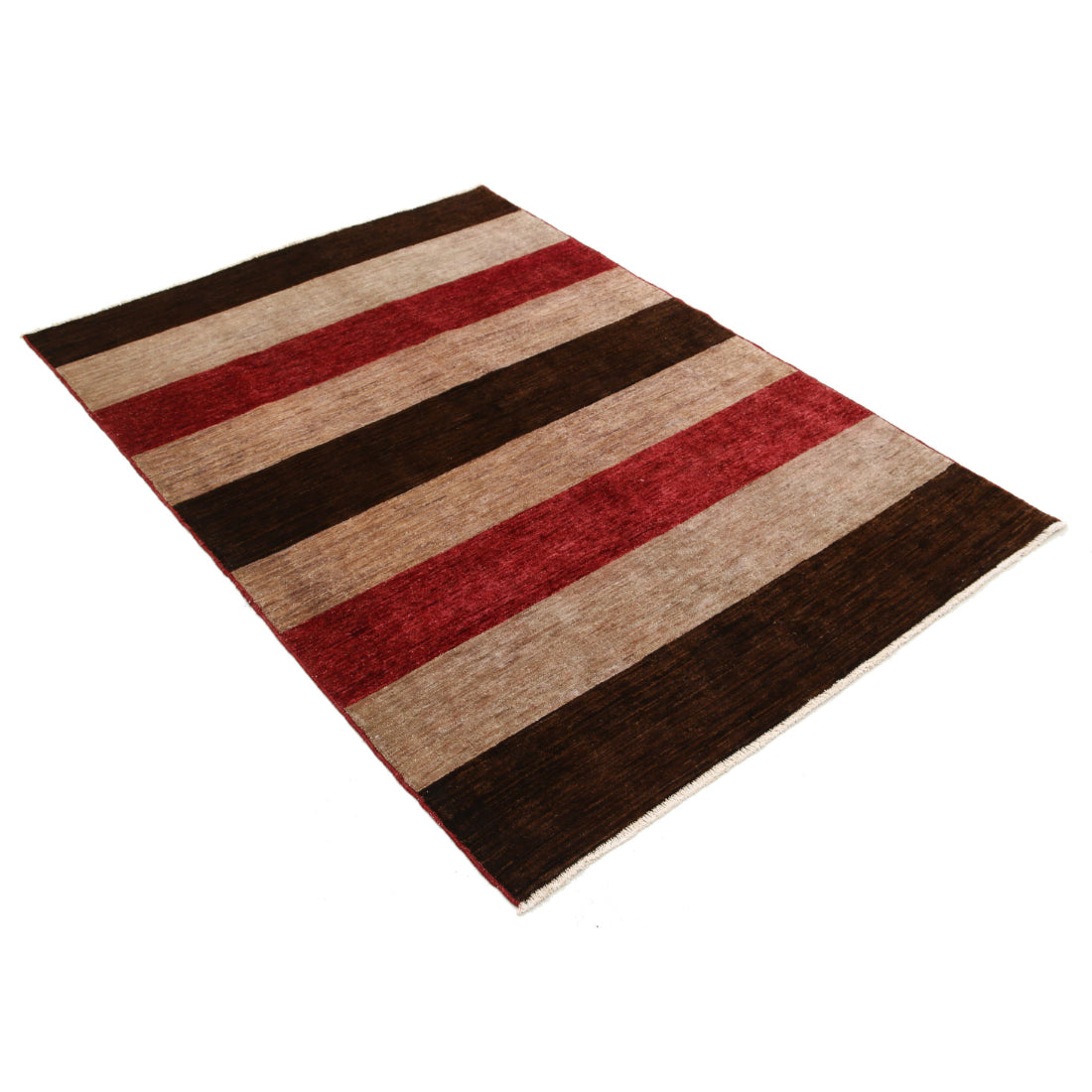 Hand Knotted Modcar Wool Rug - 4'1'' x 5'9''