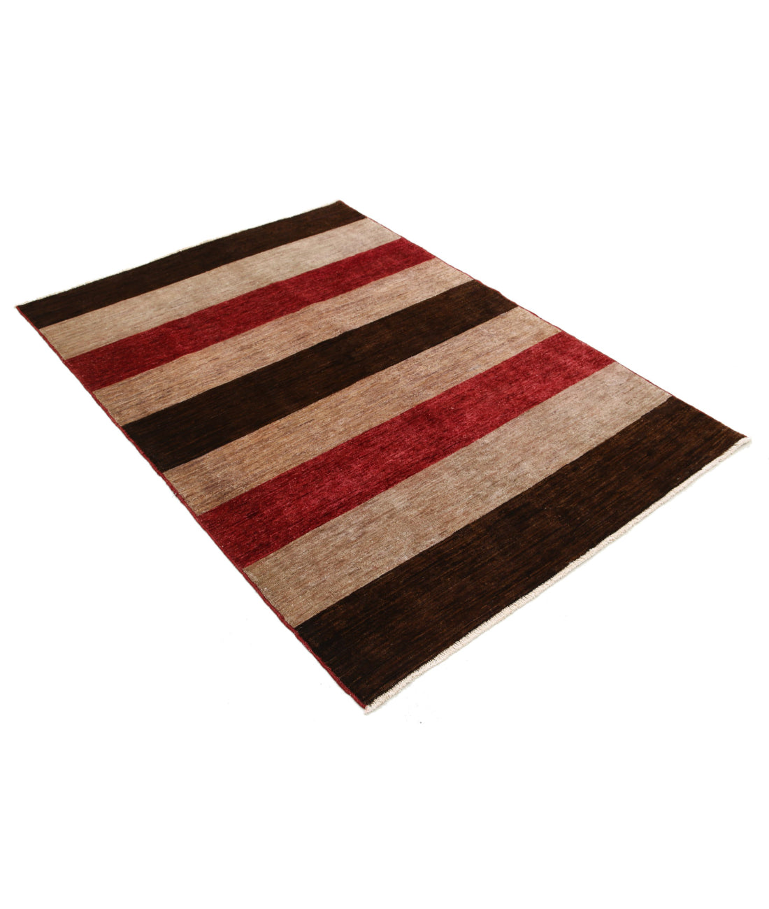 Hand Knotted Modcar Wool Rug - 4'1'' x 5'9''