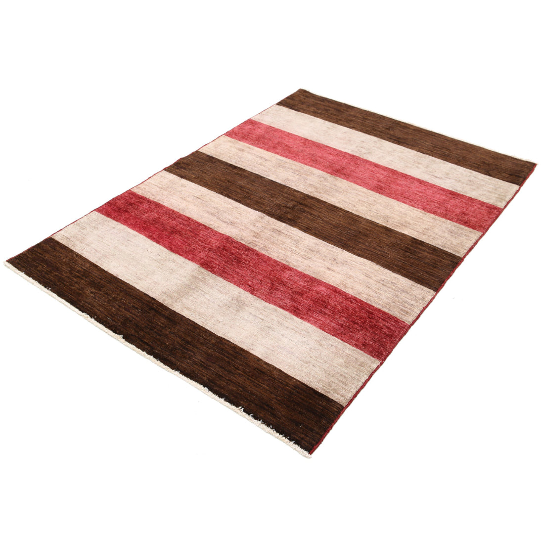 Hand Knotted Modcar Wool Rug - 4'1'' x 5'9''