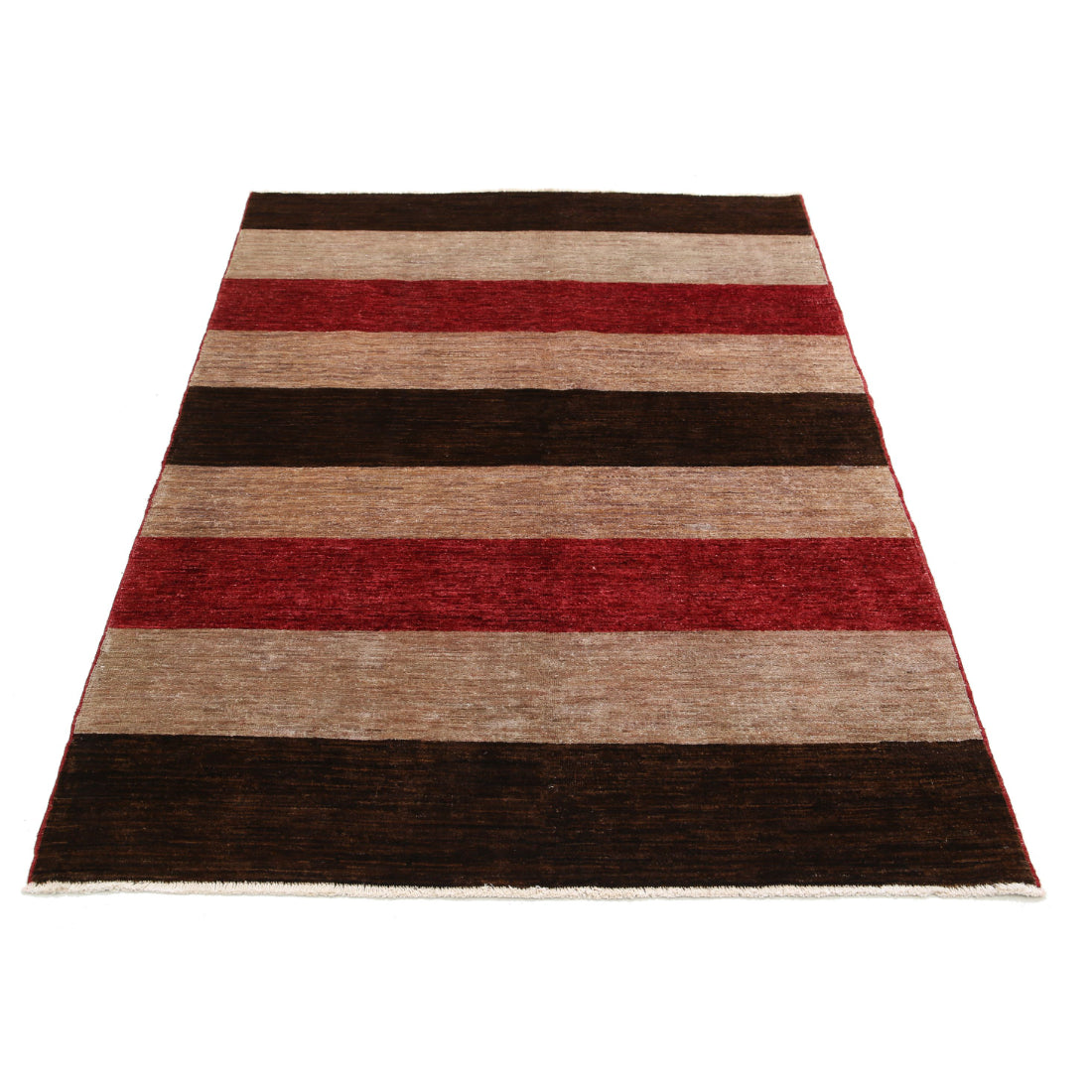 Hand Knotted Modcar Wool Rug - 4'1'' x 5'9''
