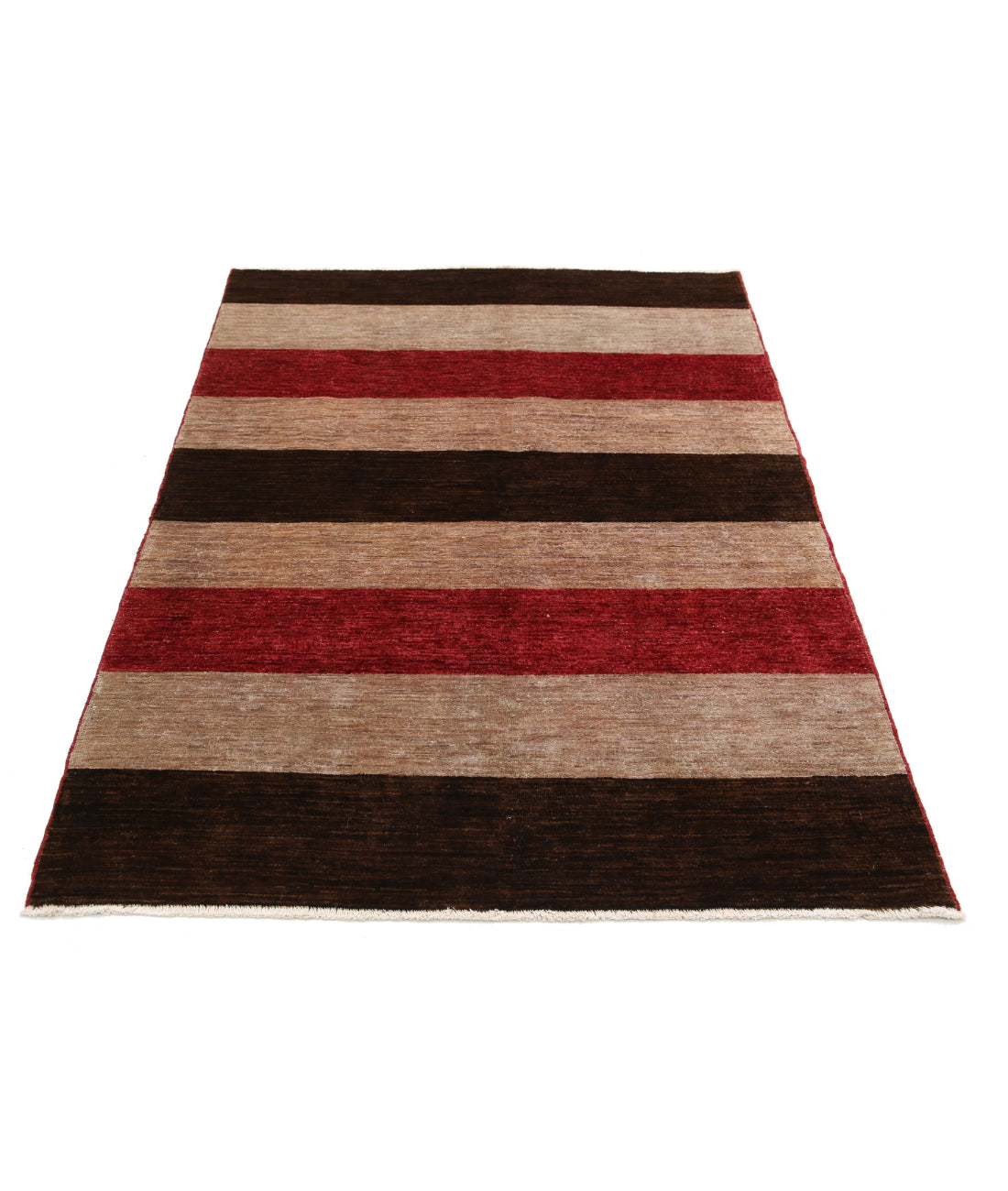 Hand Knotted Modcar Wool Rug - 4'1'' x 5'9''