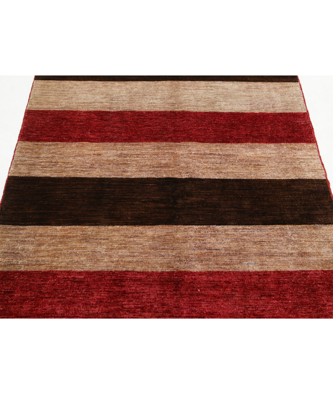 Hand Knotted Modcar Wool Rug - 4'1'' x 5'9''