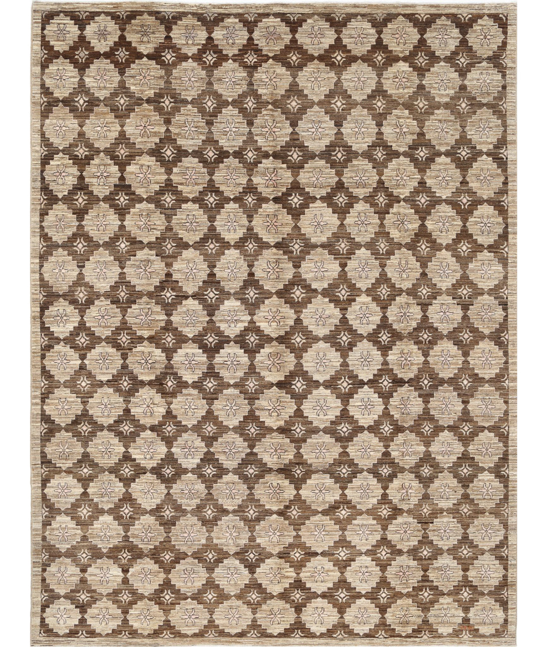 Hand Knotted Modcar Wool Rug - 8&#39;9&#39;&#39; x 11&#39;4&#39;&#39; 8&#39;9&#39;&#39; x 11&#39;4&#39;&#39; (263 X 340) / Brown / Grey