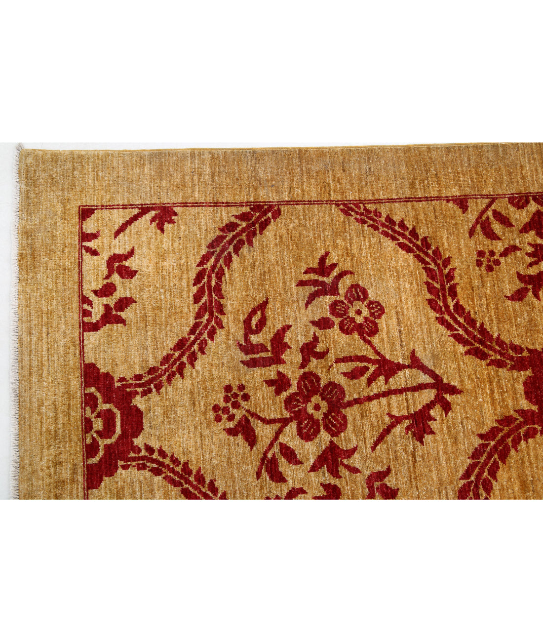 Hand Knotted Modcar Wool Rug - 9'9'' x 14'0'' 9'9'' x 14'0'' (293 X 420) / Gold / Red