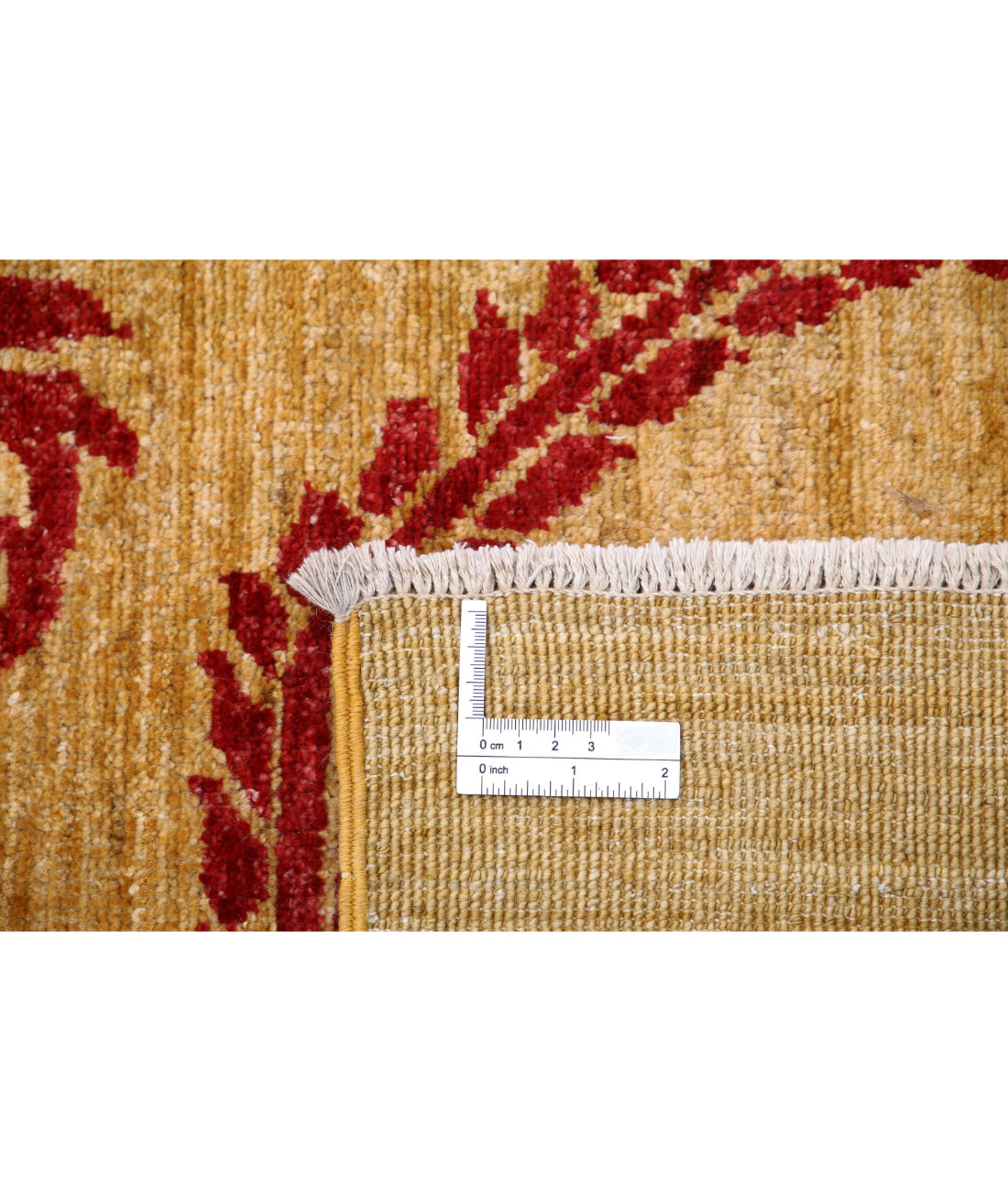 Hand Knotted Modcar Wool Rug - 9'9'' x 14'0'' 9'9'' x 14'0'' (293 X 420) / Gold / Red