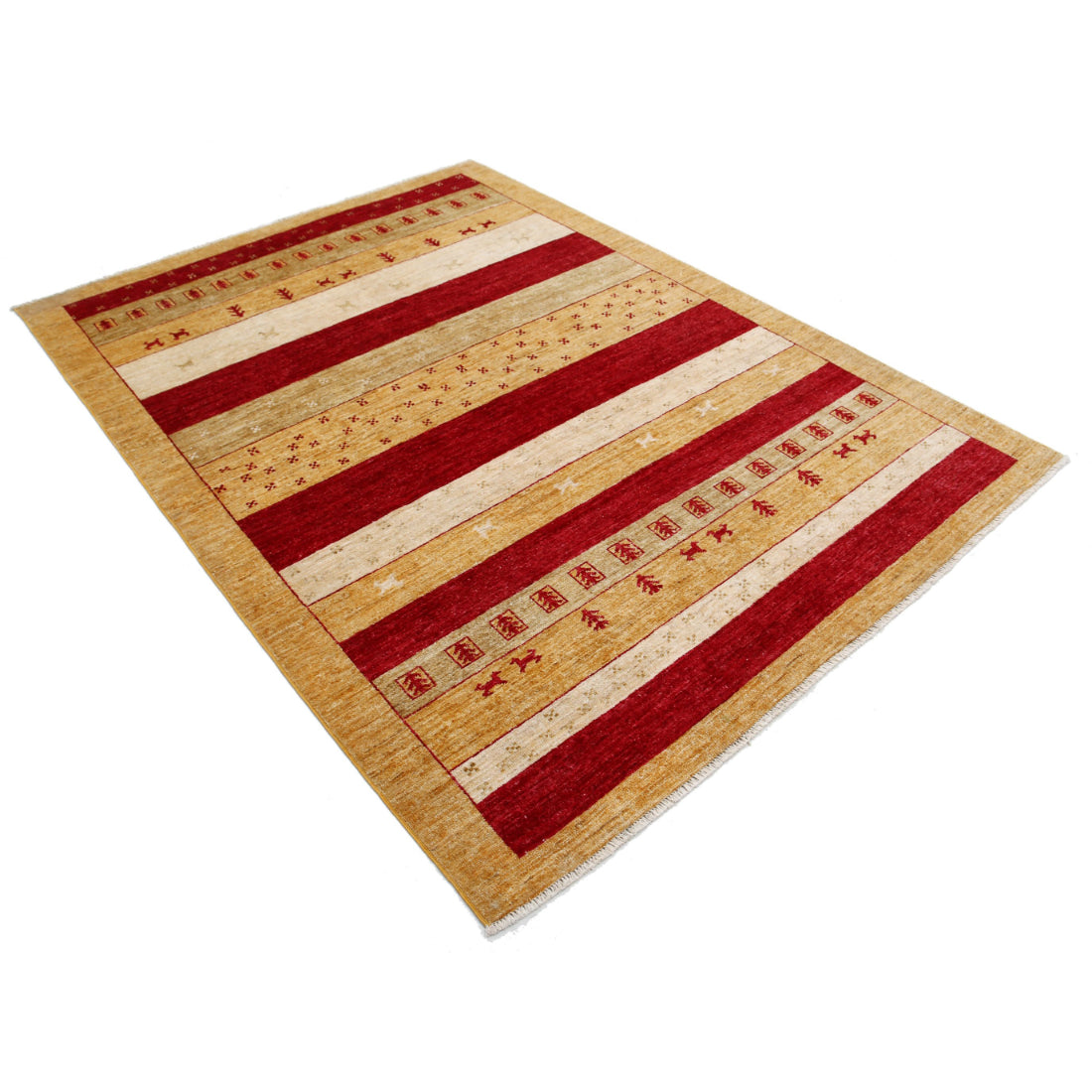 Hand Knotted Modcar Wool Rug - 5'8'' x 7'8''