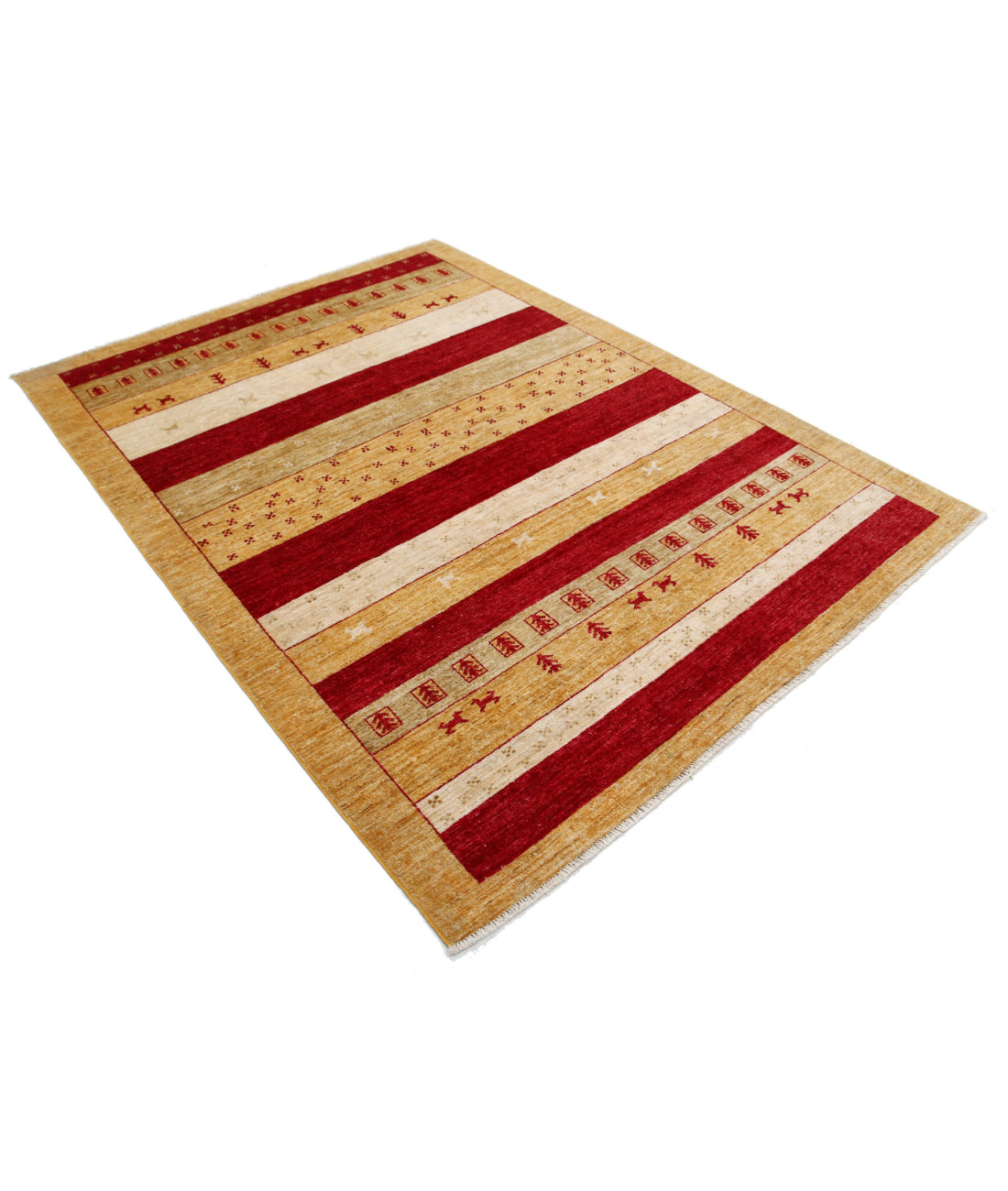 Hand Knotted Modcar Wool Rug - 5'8'' x 7'8''