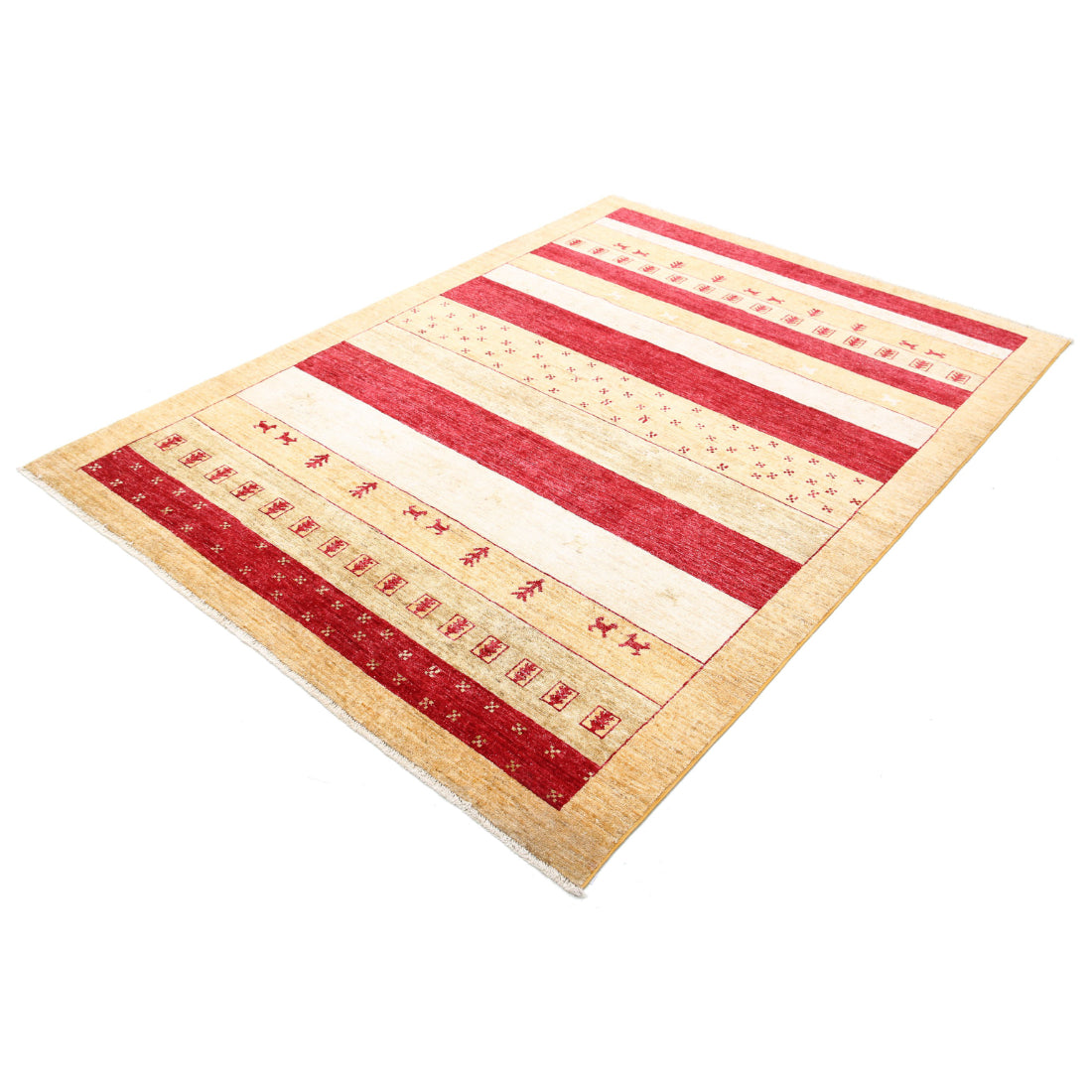 Hand Knotted Modcar Wool Rug - 5'8'' x 7'8''