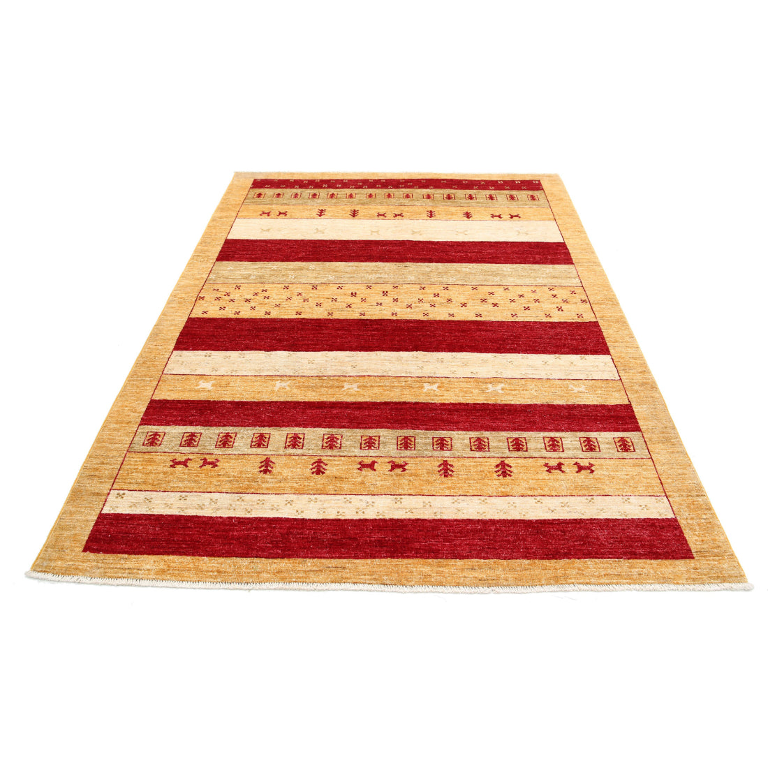 Hand Knotted Modcar Wool Rug - 5'8'' x 7'8''