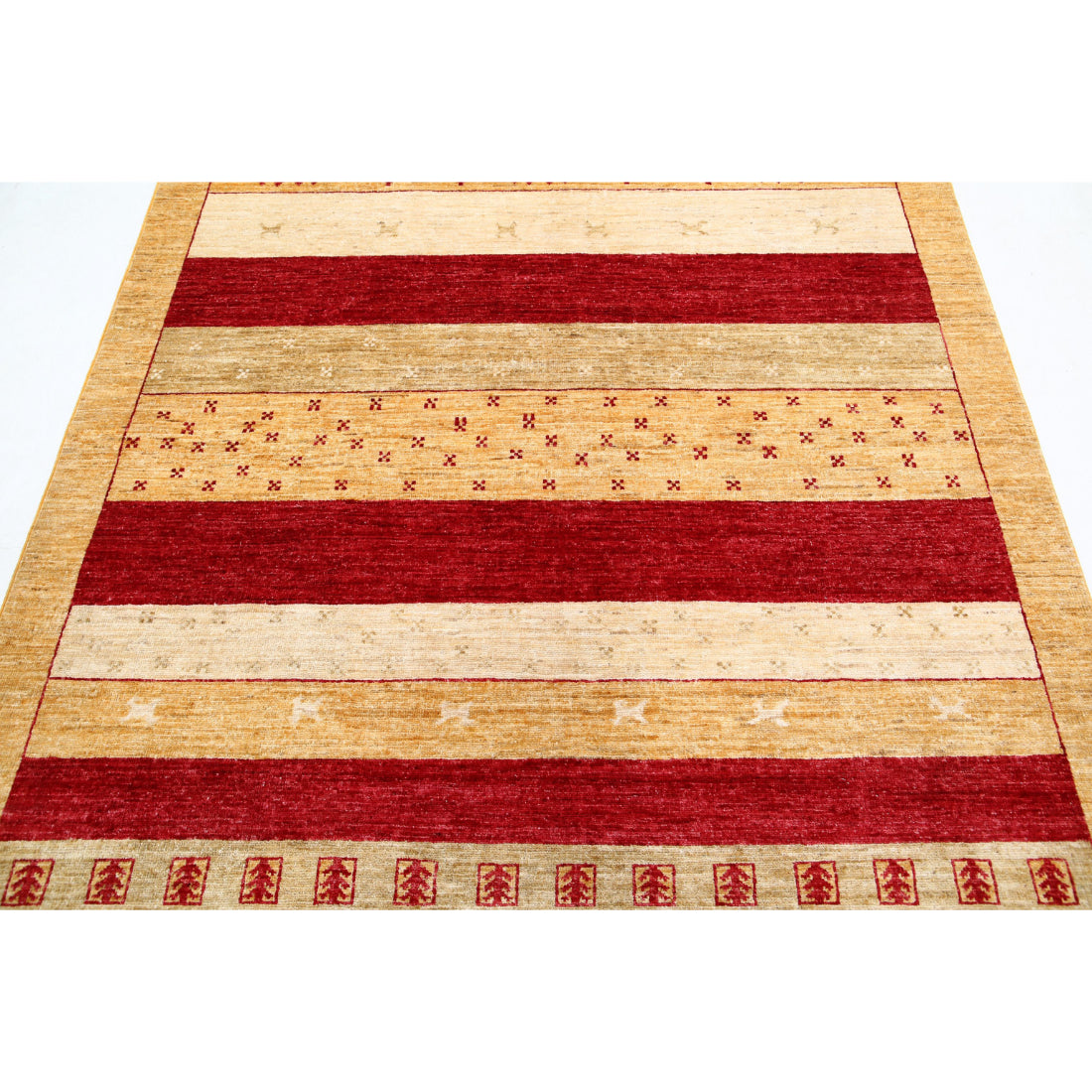 Hand Knotted Modcar Wool Rug - 5'8'' x 7'8''