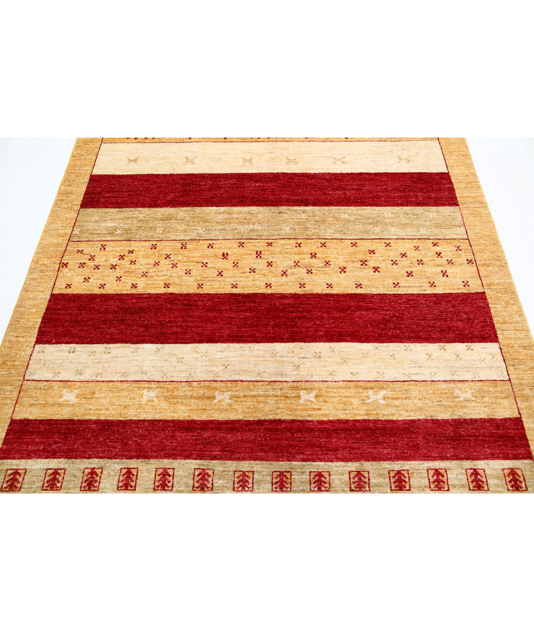 Hand Knotted Modcar Wool Rug - 5'8'' x 7'8''
