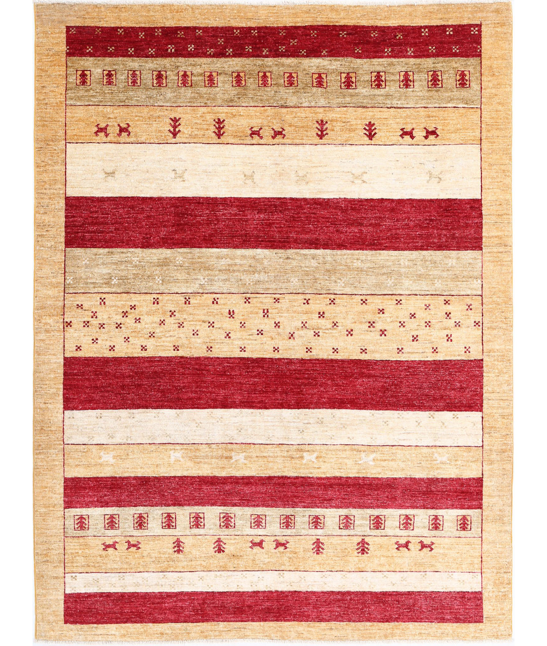 Hand Knotted Modcar Wool Rug - 5'8'' x 7'8''