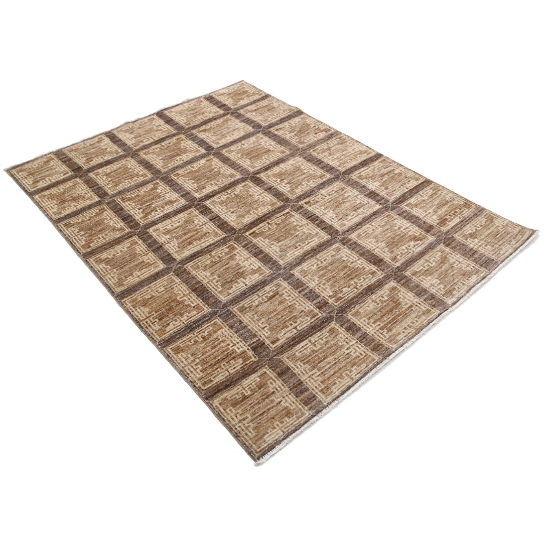 Alfombra de lana Modcar anudada a mano - 4'5'' x 5'9''