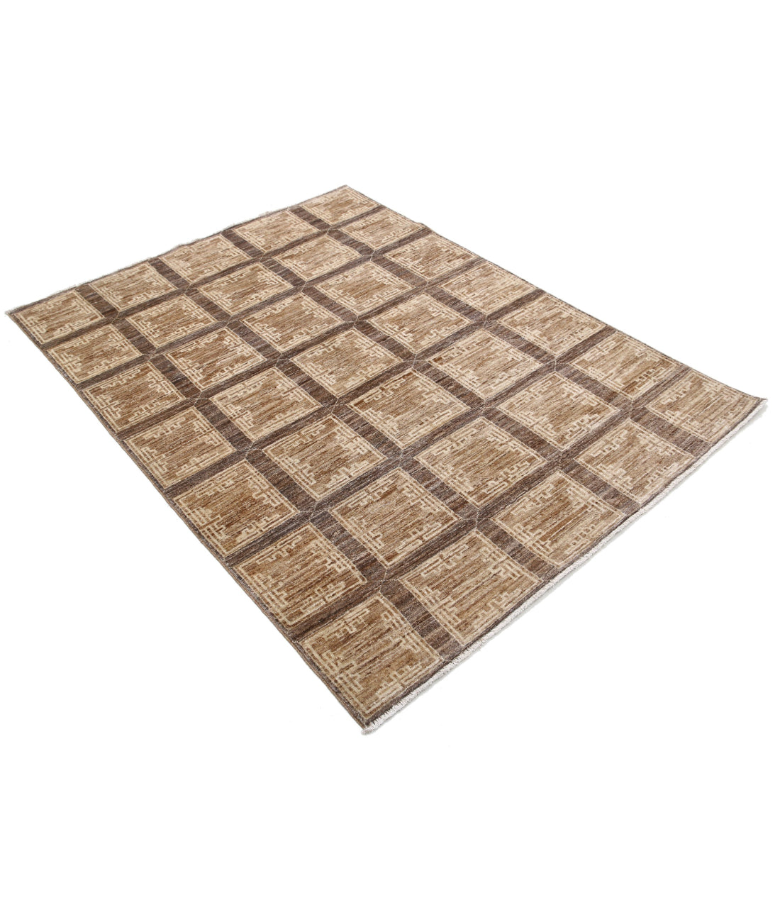 Alfombra de lana Modcar anudada a mano - 4'5'' x 5'9''