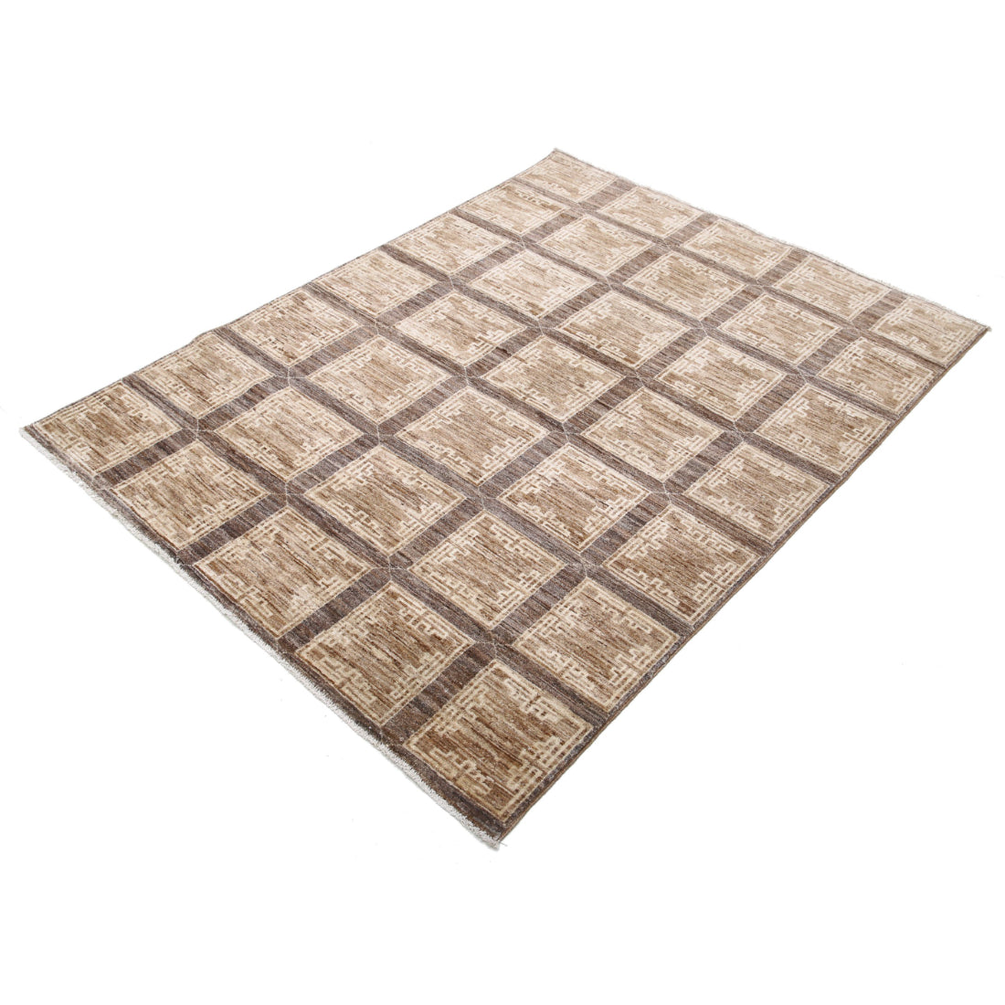 Alfombra de lana Modcar anudada a mano - 4'5'' x 5'9''