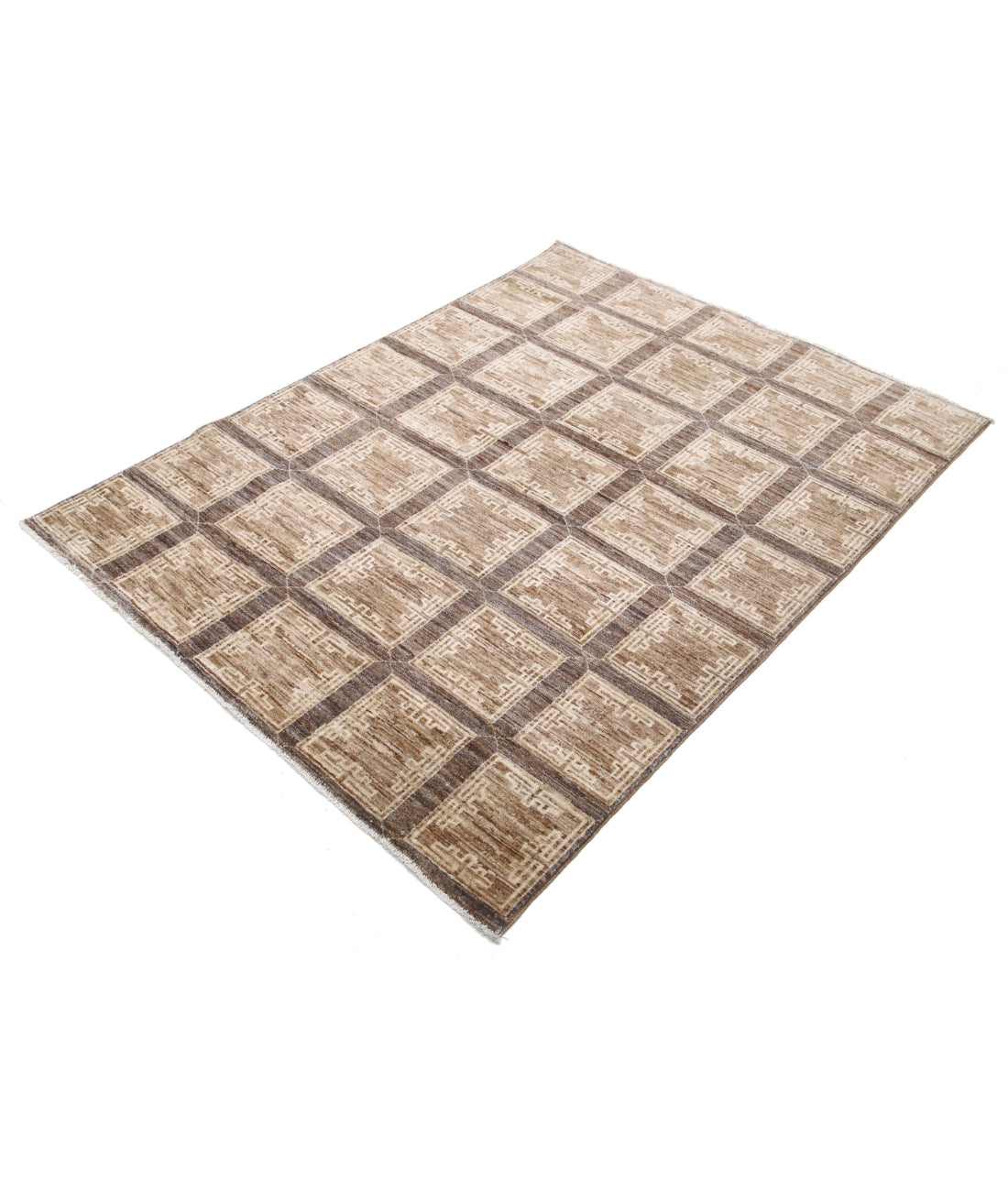 Alfombra de lana Modcar anudada a mano - 4'5'' x 5'9''