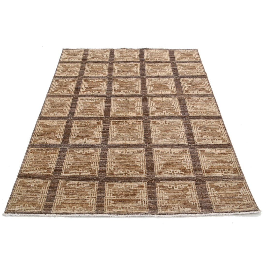 Alfombra de lana Modcar anudada a mano - 4'5'' x 5'9''