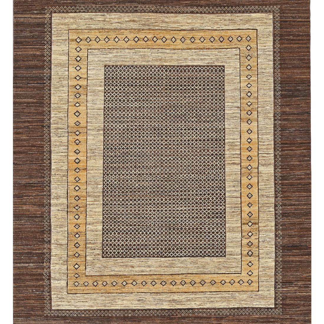 Hand Knotted Modcar Wool Rug - 6'4'' x 7'11''