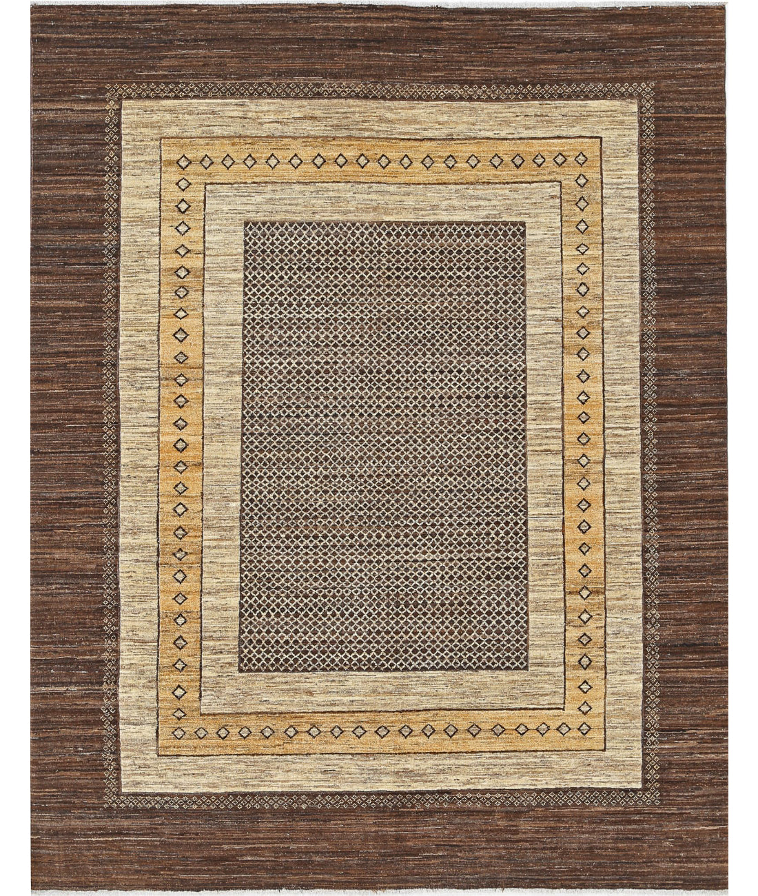 Hand Knotted Modcar Wool Rug - 6'4'' x 7'11''