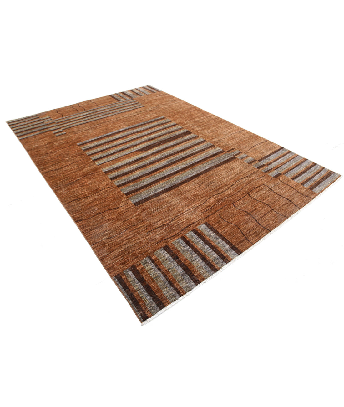 Hand Knotted Modcar Wool Rug - 6'9'' x 9'6'' 6'9'' x 9'6'' (203 X 285) / Beige / N/A