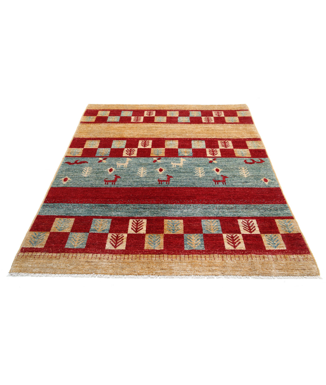 Alfombra de lana Modcar anudada a mano - 4'10'' x 6'4''