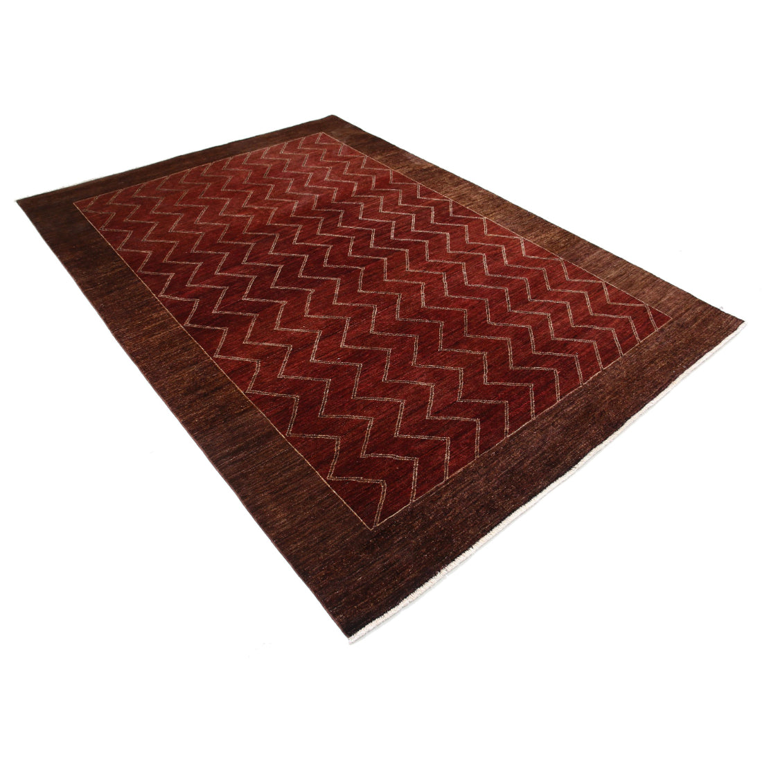 Hand Knotted Modcar Wool Rug - 6'4'' x 8'10''