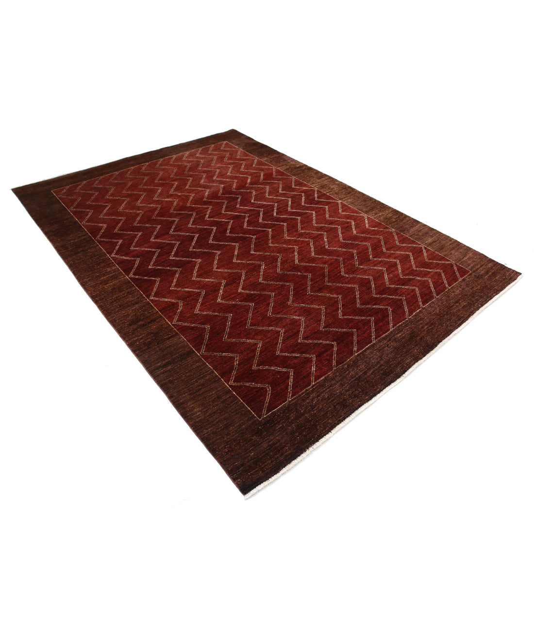 Hand Knotted Modcar Wool Rug - 6'4'' x 8'10''