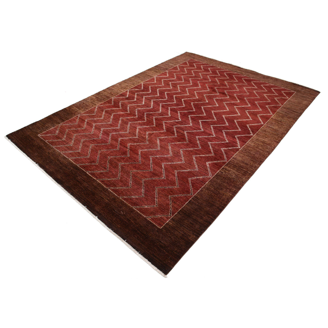 Hand Knotted Modcar Wool Rug - 6'4'' x 8'10''