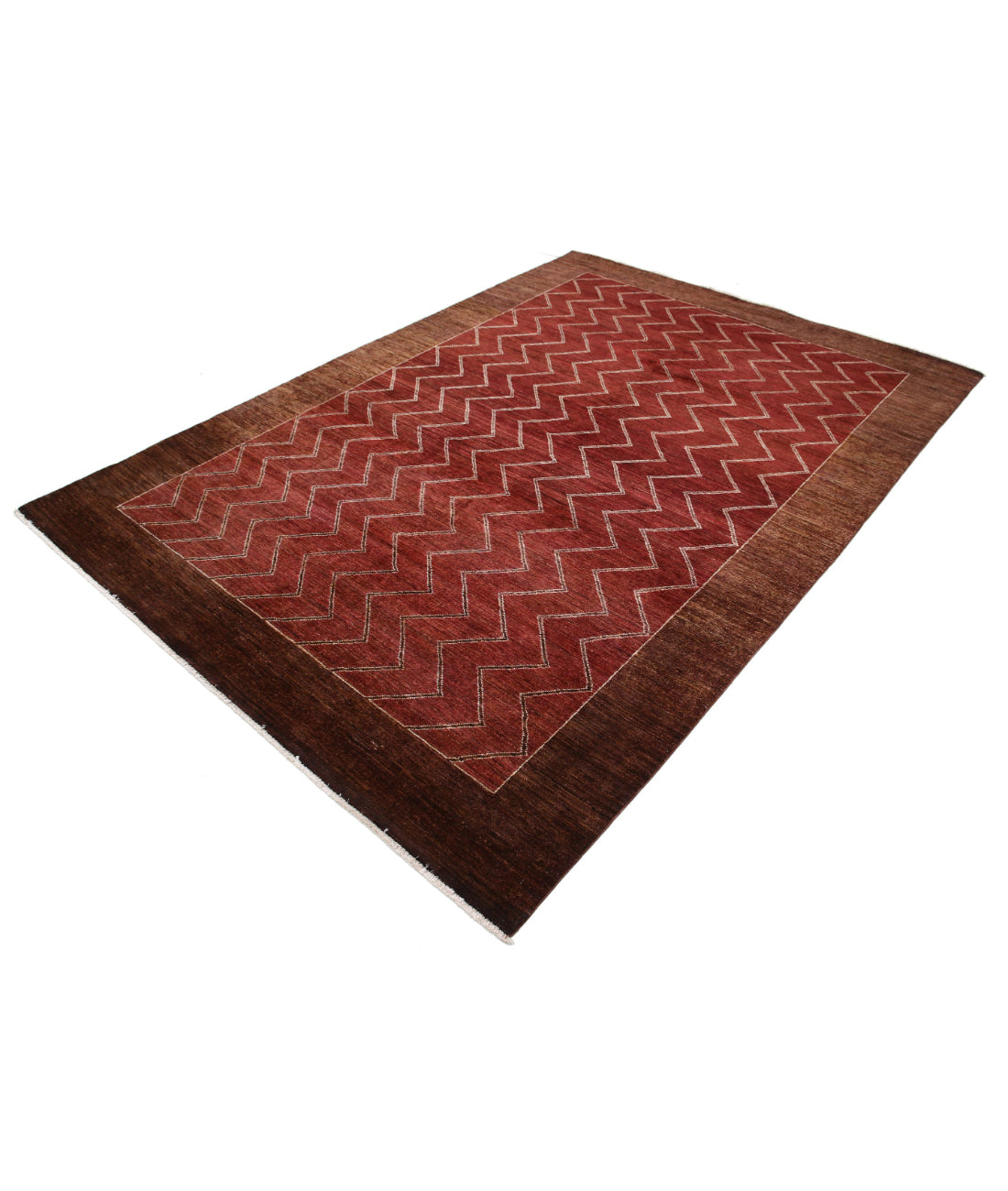 Hand Knotted Modcar Wool Rug - 6'4'' x 8'10''