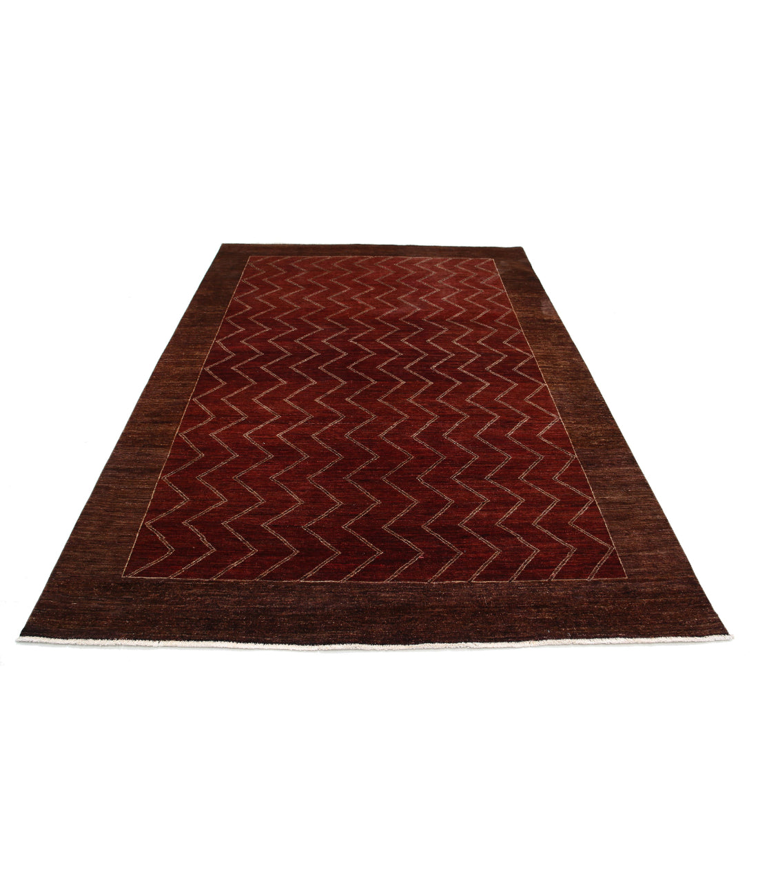 Hand Knotted Modcar Wool Rug - 6'4'' x 8'10''