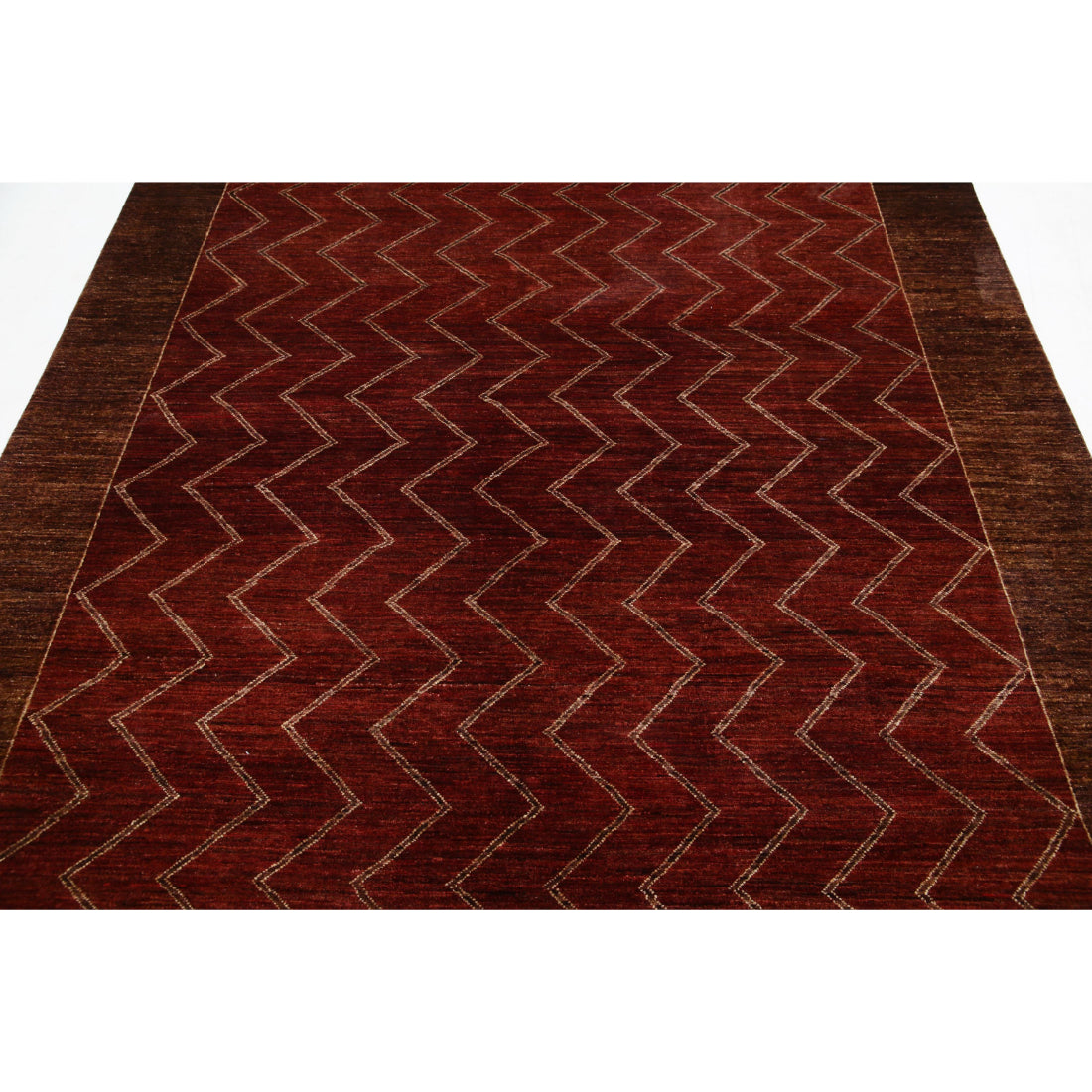 Hand Knotted Modcar Wool Rug - 6'4'' x 8'10''