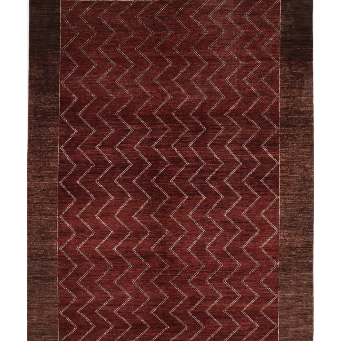 Hand Knotted Modcar Wool Rug - 6'4'' x 8'10''