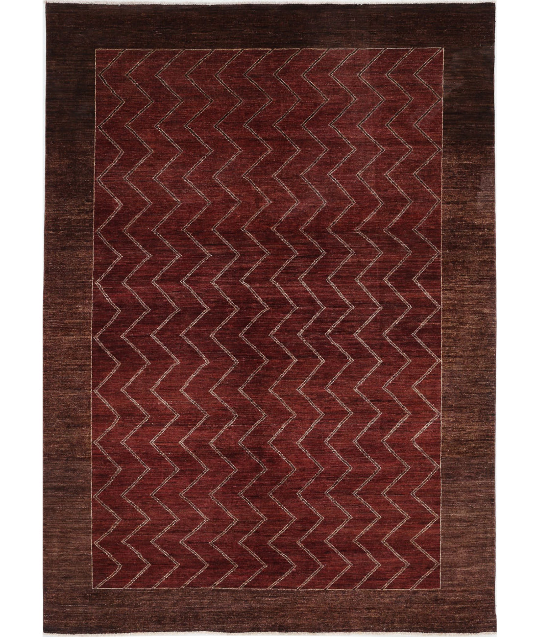 Hand Knotted Modcar Wool Rug - 6'4'' x 8'10''